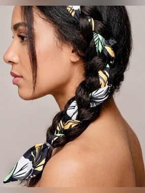 Bohemian Tropical Print Multifunction Scarf / Twilly Ribbon